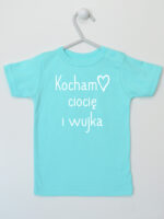 Kocham Ciocię i Wujka z Serduszkiem - koszulka o cioci i wujku - Miętowy - Koszulka krótki rękaw