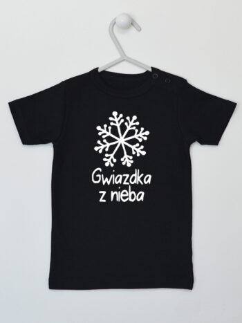 Gwiazdka z Nieba - koszulka z nadrukiem na święta - Czarny - Koszulka krótki rękaw