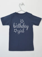 Birthday Girl z Gwiazdkami - koszulka urodzinowa - Granatowy - Koszulka krótki rękaw