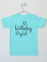 Birthday Girl z Gwiazdkami - koszulka urodzinowa - Miętowy - Koszulka krótki rękaw