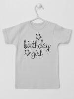 Birthday Girl z Gwiazdkami - koszulka urodzinowa - Szary - Koszulka krótki rękaw