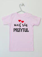 Weź Się Przytul z Serduszkami - koszulka z nadrukami - Różowy - Koszulka krótki rękaw