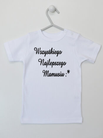 Wszystkiego Najlepszego Mamusiu - t-shirt z życzeniami dla mamy - Biały - Koszulka krótki rękaw