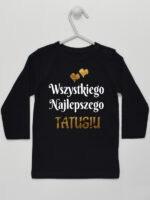 Wszystkiego Najlepszego Tatusiu z Serduszkami - koszulka na dzień taty - Czarny - Koszulka długi rękaw Wszystkiego Najlepszego Tatusiu z Serduszkami - koszulka na dzień taty - Czarny - Koszulka długi rękaw