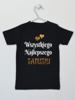 Wszystkiego Najlepszego Tatusiu z Serduszkami - koszulka na dzień taty - Czarny - Koszulka krótki rękaw Wszystkiego Najlepszego Tatusiu z Serduszkami - koszulka na dzień taty - Czarny - Koszulka krótki rękaw