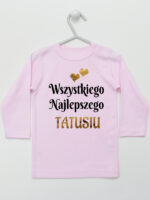 Wszystkiego Najlepszego Tatusiu z Serduszkami - koszulka na dzień taty - Różowy - Koszulka długi rękaw Wszystkiego Najlepszego Tatusiu z Serduszkami - koszulka na dzień taty - Różowy - Koszulka długi rękaw