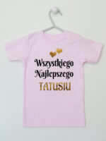 Wszystkiego Najlepszego Tatusiu z Serduszkami - koszulka na dzień taty - Różowy - Koszulka krótki rękaw Wszystkiego Najlepszego Tatusiu z Serduszkami - koszulka na dzień taty - Różowy - Koszulka krótki rękaw