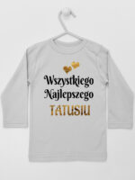 Wszystkiego Najlepszego Tatusiu z Serduszkami - koszulka na dzień taty - Szary - Koszulka długi rękaw Wszystkiego Najlepszego Tatusiu z Serduszkami - koszulka na dzień taty - Szary - Koszulka długi rękaw