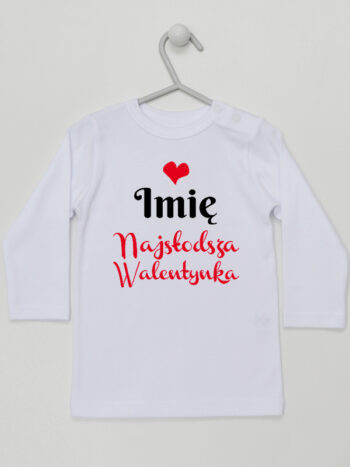 Najsłodsza Walentynka z Imieniem - koszulka na walentynki - Biały - Koszulka długi rękaw
