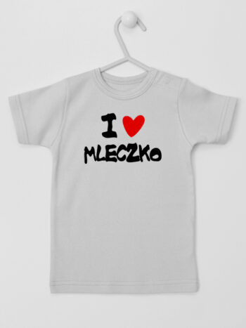 I Love Mleczko z Sercem - t-shirt z nadrukami - Szary - Koszulka krótki rękaw