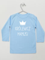 Królewicz Mamusi - koszulka dla chłopca z napisami - Błękitny - Koszulka długi rękaw Królewicz Mamusi - koszulka dla chłopca z napisami - Błękitny - Koszulka długi rękaw