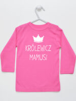 Królewicz Mamusi - koszulka dla chłopca z napisami - Ciemny Różowy - Koszulka długi rękaw Królewicz Mamusi - koszulka dla chłopca z napisami - Ciemny Różowy - Koszulka długi rękaw