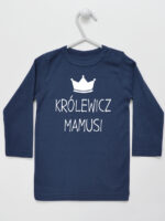 Królewicz Mamusi - koszulka dla chłopca z napisami - Granatowy - Koszulka długi rękaw Królewicz Mamusi - koszulka dla chłopca z napisami - Granatowy - Koszulka długi rękaw