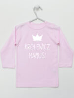 Królewicz Mamusi - koszulka dla chłopca z napisami - Różowy - Koszulka długi rękaw Królewicz Mamusi - koszulka dla chłopca z napisami - Różowy - Koszulka długi rękaw