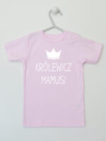 Królewicz Mamusi - koszulka dla chłopca z napisami - Różowy - Koszulka krótki rękaw Królewicz Mamusi - koszulka dla chłopca z napisami - Różowy - Koszulka krótki rękaw