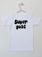 Super Gość Napis Biały - koszulka niemowlęca - Biały - Koszulka krótki rękaw Super Gość Napis Biały - koszulka niemowlęca - Biały - Koszulka krótki rękaw
