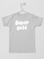 Super Gość Napis Biały - koszulka niemowlęca - Szary - Koszulka krótki rękaw Super Gość Napis Biały - koszulka niemowlęca - Szary - Koszulka krótki rękaw