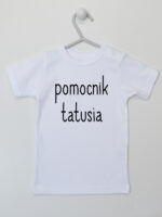 Pomocnik Tatusia - t-shirt dla chłopczyka z napisami - Biały - Koszulka krótki rękaw