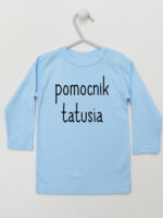 Pomocnik Tatusia - t-shirt dla chłopczyka z napisami - Błękitny - Koszulka długi rękaw