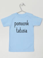 Pomocnik Tatusia - t-shirt dla chłopczyka z napisami - Błękitny - Koszulka krótki rękaw