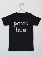 Pomocnik Tatusia - t-shirt dla chłopczyka z napisami - Czarny - Koszulka krótki rękaw