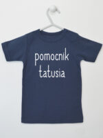 Pomocnik Tatusia - t-shirt dla chłopczyka z napisami - Granatowy - Koszulka krótki rękaw