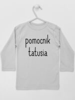 Pomocnik Tatusia - t-shirt dla chłopczyka z napisami - Szary - Koszulka długi rękaw