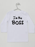 I`m The Boss - koszulka z napisem dla chłopca - Biały - Koszulka długi rękaw I`m The Boss - koszulka z napisem dla chłopca - Biały - Koszulka długi rękaw