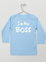 I`m The Boss - koszulka z napisem dla chłopca - Błękitny - Koszulka długi rękaw I`m The Boss - koszulka z napisem dla chłopca - Błękitny - Koszulka długi rękaw