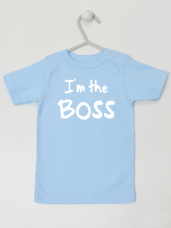 I`m The Boss - koszulka z napisem dla chłopca - Błękitny - Koszulka krótki rękaw