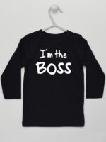 I`m The Boss - koszulka z napisem dla chłopca - Czarny - Koszulka długi rękaw I`m The Boss - koszulka z napisem dla chłopca - Czarny - Koszulka długi rękaw