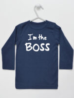 I`m The Boss - koszulka z napisem dla chłopca - Granatowy - Koszulka długi rękaw I`m The Boss - koszulka z napisem dla chłopca - Granatowy - Koszulka długi rękaw