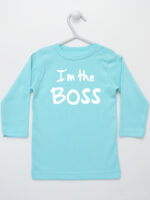 I`m The Boss - koszulka z napisem dla chłopca - Miętowy - Koszulka długi rękaw I`m The Boss - koszulka z napisem dla chłopca - Miętowy - Koszulka długi rękaw
