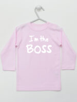 I`m The Boss - koszulka z napisem dla chłopca - Różowy - Koszulka długi rękaw I`m The Boss - koszulka z napisem dla chłopca - Różowy - Koszulka długi rękaw