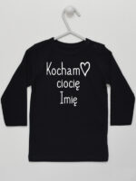 Kocham Ciocię + Imię - koszulka z imieniem cioci - Czarny - Koszulka długi rękaw