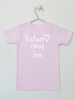 Kocham Ciocię + Imię - koszulka z imieniem cioci - Różowy - Koszulka krótki rękaw