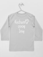 Kocham Ciocię + Imię - koszulka z imieniem cioci - Szary - Koszulka długi rękaw
