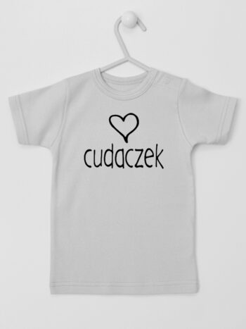 Napis Cudaczek z Sercem - t-shirt dla niemowląt - Szary - Koszulka krótki rękaw