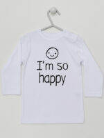I'M So Happy - koszulka z wesołym napisem - Biały - Koszulka długi rękaw
