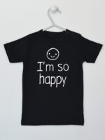 I'M So Happy - koszulka z wesołym napisem - Czarny - Koszulka krótki rękaw