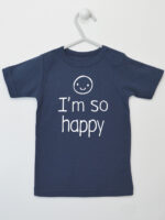 I'M So Happy - koszulka z wesołym napisem - Granatowy - Koszulka krótki rękaw