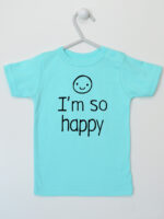 I'M So Happy - koszulka z wesołym napisem - Miętowy - Koszulka krótki rękaw