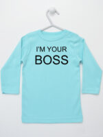 I'M Your Boss - t-shirt z napisami dla niemowląt - Miętowy - Koszulka długi rękaw