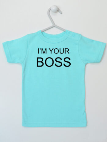 I'M Your Boss - t-shirt z napisami dla niemowląt - Miętowy - Koszulka krótki rękaw