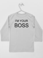 I'M Your Boss - t-shirt z napisami dla niemowląt - Szary - Koszulka długi rękaw