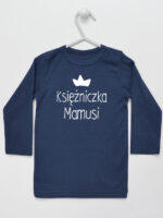 Księżniczka Mamusi z Koroną - koszulka z napisami - Granatowy - Koszulka długi rękaw Księżniczka Mamusi z Koroną - koszulka z napisami - Granatowy - Koszulka długi rękaw
