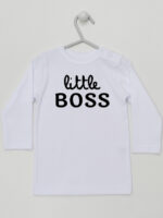 Little Boss - koszulka niemowlęca z nadrukiem - Biały - Koszulka długi rękaw