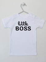 Little Boss - koszulka niemowlęca z nadrukiem - Biały - Koszulka krótki rękaw