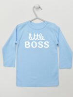 Little Boss - koszulka niemowlęca z nadrukiem - Błękitny - Koszulka długi rękaw