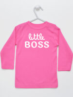 Little Boss - koszulka niemowlęca z nadrukiem - Ciemny Różowy - Koszulka długi rękaw